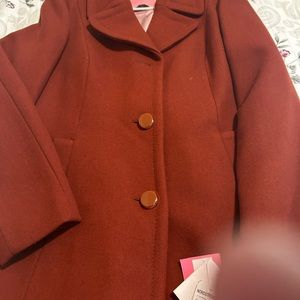 NEW Kate Spade Red/Cinnamon Pea Coat